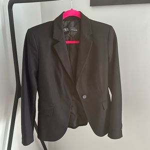Zara Basic Black Lapel Collar Blazer Size 4